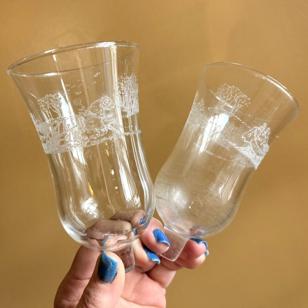 Etched Glass Peg Votive Sconce Candle Holders Iced Filigree Winterland Sleigh